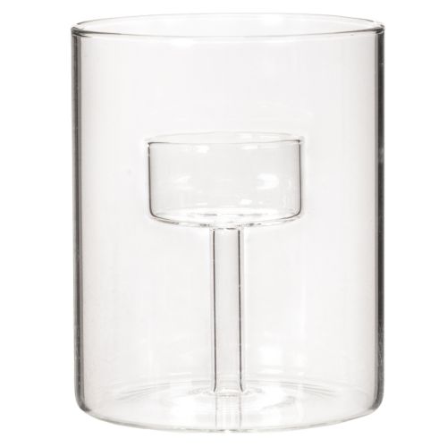 Glass lantern with raised tea light holder 11cm | Floristik24.ie
