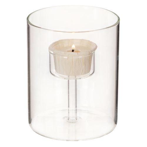 Glass lantern with raised tea light holder 11cm | Floristik24.ie