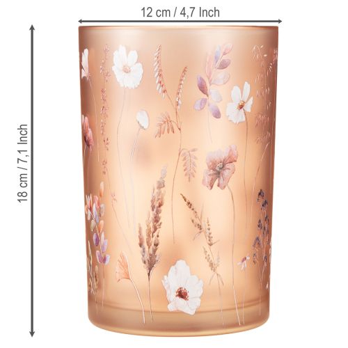 Product Glass tealight holder with floral motif for cozy moments in the home, 18cm