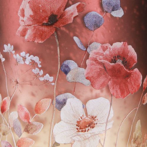 Product Decorative glass lantern with floral design for elegant home accents, 12.5cm, 2 pieces