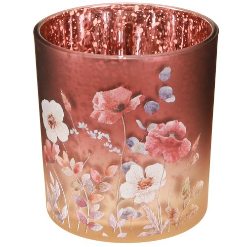 Elegant candle holder with floral motifs for atmospheric room design, 8cm, 4 pieces.