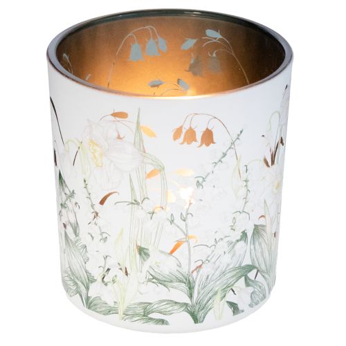 Product Decorative glass lantern with leaf design for stylish home accents, 8cm, 4 pieces