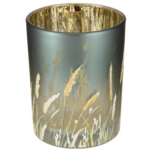 Elegant decorative lantern with grass motif for cozy living accents, 12.5cm, 2 pieces.