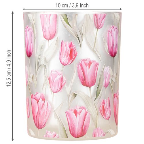 Product Elegant tulip-motif lantern for atmospheric spring decoration, 12.5cm, 2 pieces.