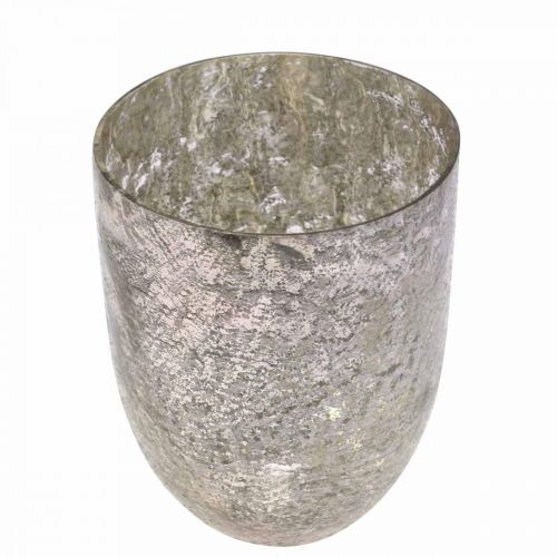 Floristik24 Lantern Glass Vintage Tealight Glass Pink, Golden Ø12cm H15cm