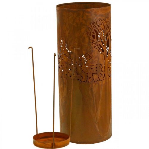 Product Candlestick rust look decoration deer 30/38.5/45cm set of 3