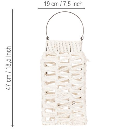 Hanging lantern, summer decoration, lantern, macramé H35.5cm W19cm | Floristik24.ie