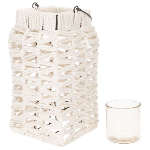 Hanging lantern, summer decoration, lantern, macramé H35.5cm W19cm | Floristik24.ie