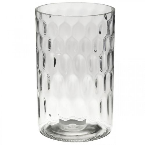 Floristik24 Flower vase, glass vase, candle glass, glass lantern Ø11.5cm H18.5cm