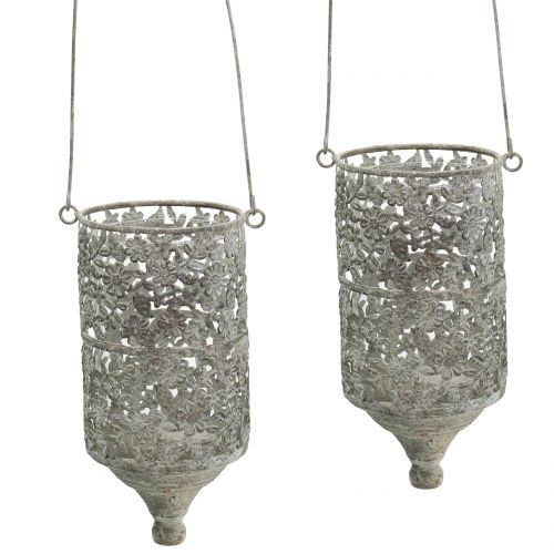 Floristik24 Hanging thread light antique metal Ø10cm H21cm 2pcs