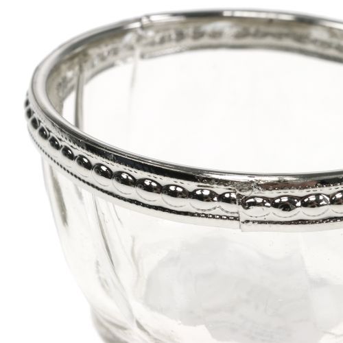 Floristik24 Tealight glass antique with metal rim Ø7cm H4cm