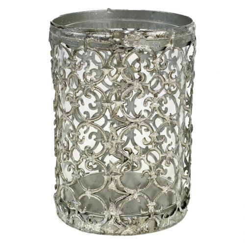Floristik24 Lantern Antique Silver Ø10.5cm H14.5cm 1 pc