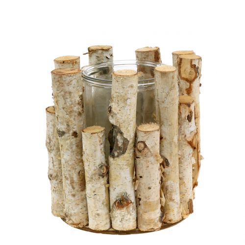 Birch lantern Ø17cm H17cm