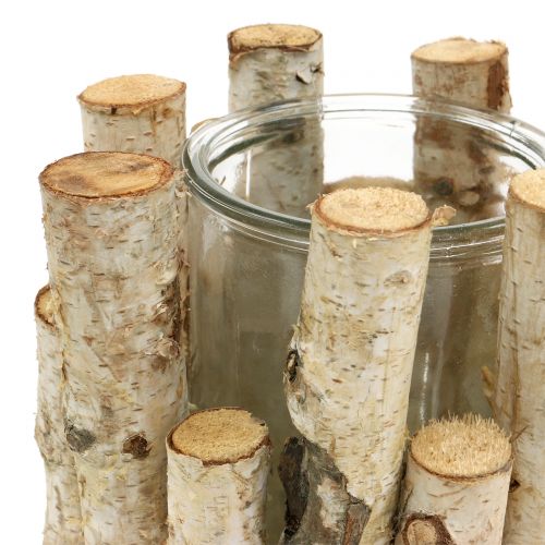Floristik24 Birch lantern Ø17cm H17cm