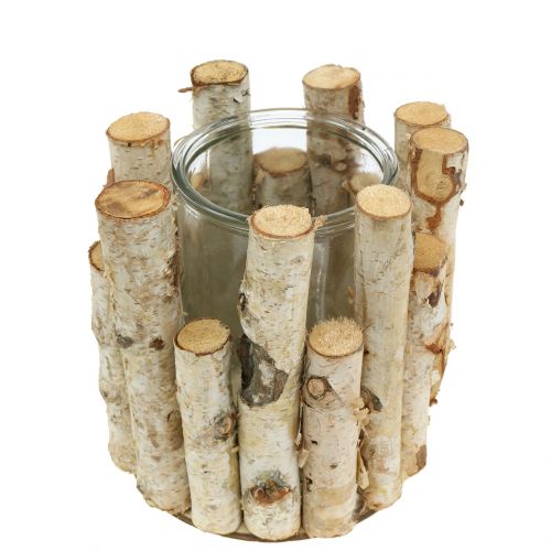 Floristik24 Birch lantern Ø17cm H17cm