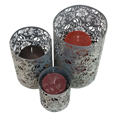 Floristik24 Lantern decoration metal garden gray H10/15/20cm set of 3