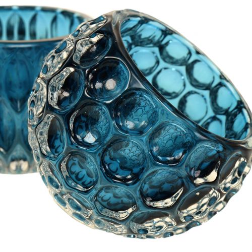 Floristik24 Glass lanterns dark blue Ø8cm H6cm 2pcs