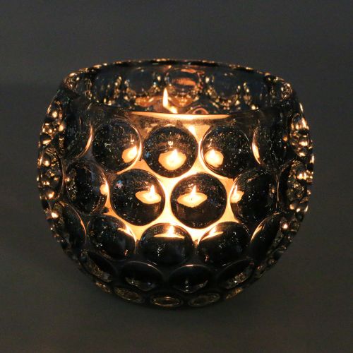 Floristik24 Glass lanterns dark blue Ø8cm H6cm 2pcs