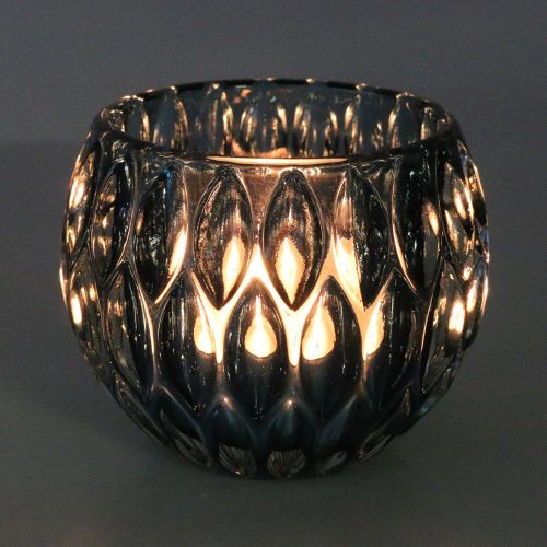 Floristik24 Glass lantern dark green Ø11.5cm H9cm 1p