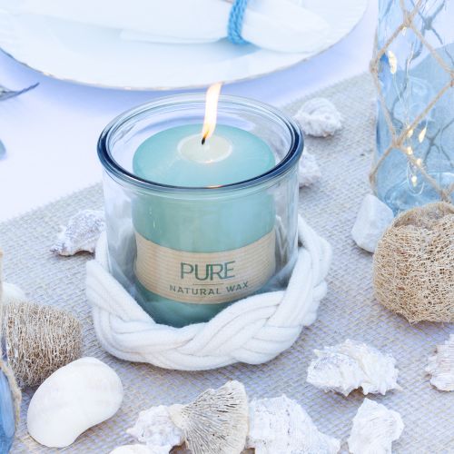 Floristik24 PURE Pillar Candle Green Emerald Wenzel Candles 90/60mm