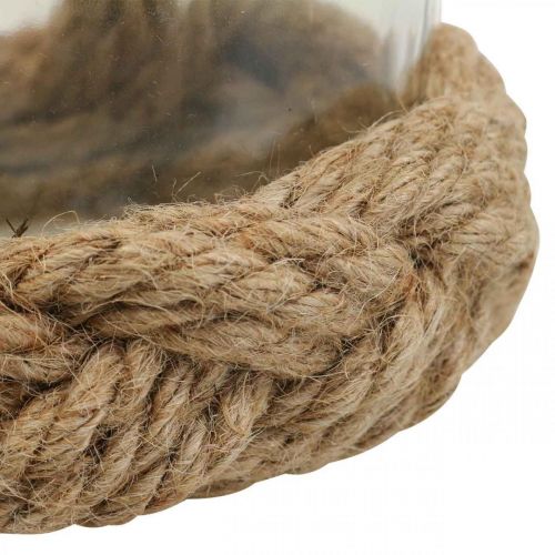 Floristik24 Lantern glass natural fiber hemp braided Ø13cm H10cm