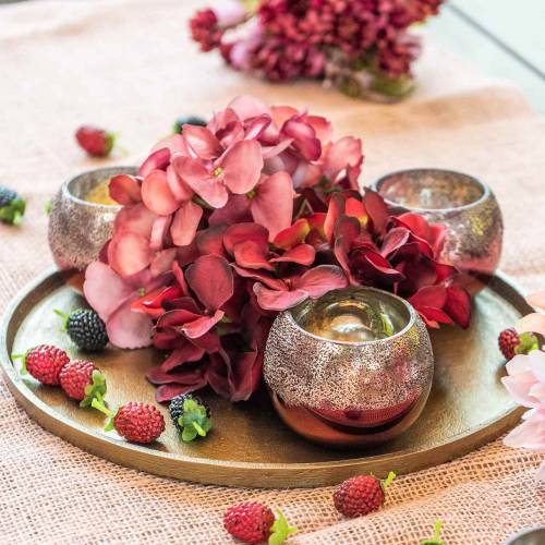 Floristik24 Lantern Glass Pink Ø8.5cm H6.5cm 4 pcs