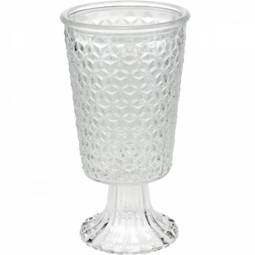 Lantern glass with base clear Ø10cm H18.5cm table decoration | Floristik24.ie