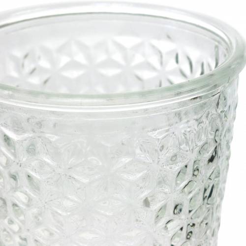 Lantern glass with base clear Ø10cm H18.5cm table decoration | Floristik24.ie