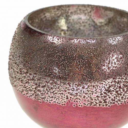 Floristik24 Lantern Glass Pink Ø8.5cm H6.5cm 4 pcs