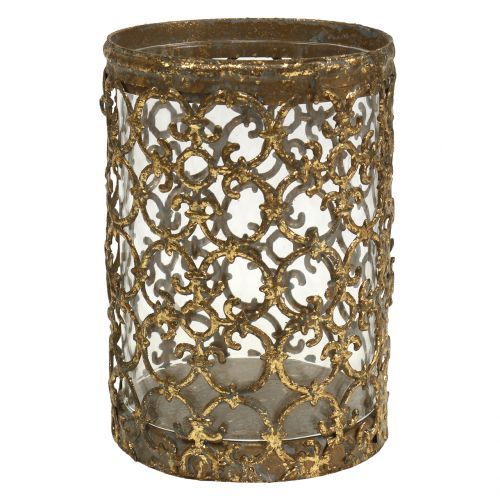 Floristik24 Lantern Gold Antique Ø8cm H11,5cm 1 pc