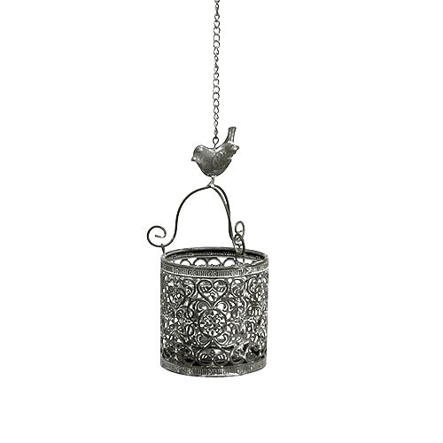 Floristik24 Hanging lantern gray Ø8.5cm H8.5cm
