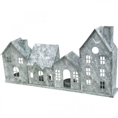 Floristik24 Light houses, metal lantern, window decoration, Advent, silver shabby chic L37.5cm H20cm