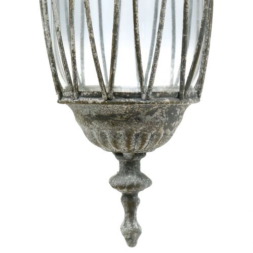 Floristik24 Hanging lantern gray Ø14cm H45cm