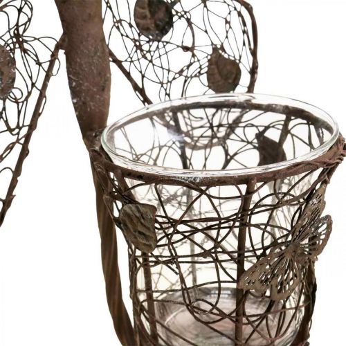 Product Lantern metal wall decoration butterfly rust decoration 36.5cm