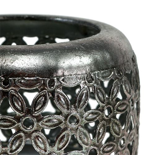 Floristik24 Lantern silver Ø11.5cm H9.5cm 1p