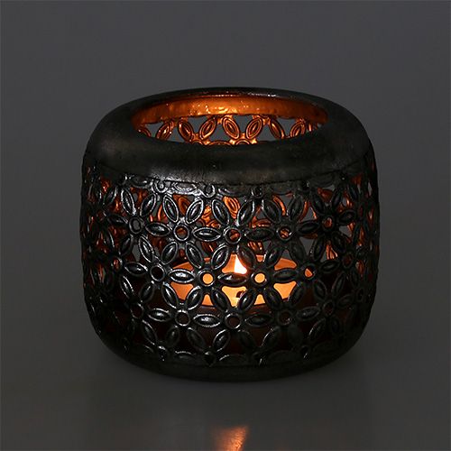 Floristik24 Lantern silver Ø11.5cm H9.5cm 1p