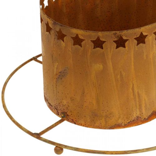 Product Lantern with stars, Advent, wreath holder made of metal, Christmas decoration patina Ø25cm