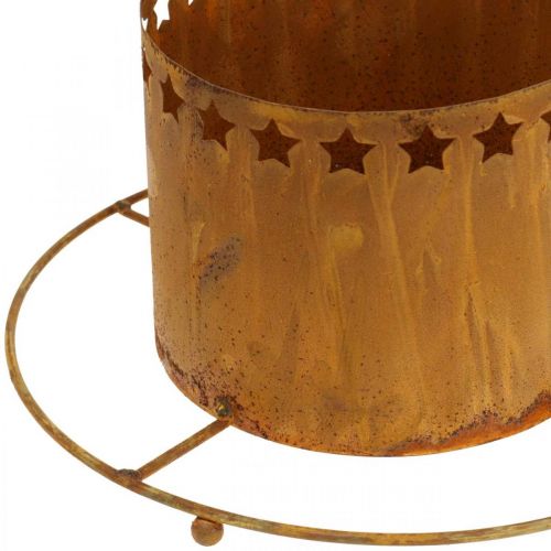 Floristik24 Lantern with stars, Advent, wreath holder made of metal, Christmas decoration patina Ø25cm