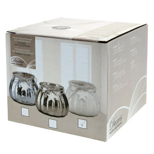 Floristik24 White lantern with LED light Ø11cm H10cm