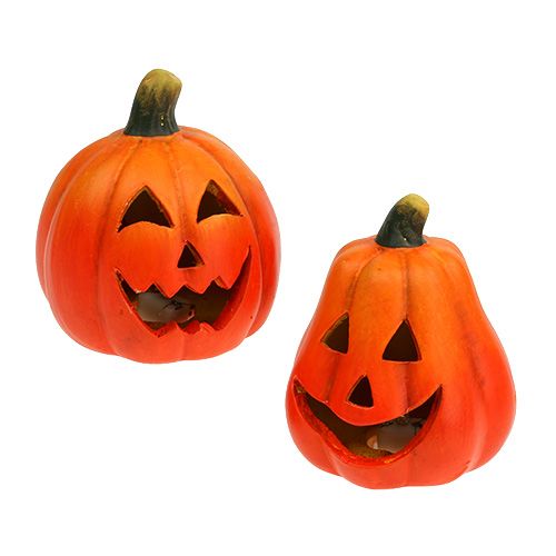 Lanterns pumpkin with LED orange 10cm 4pcs