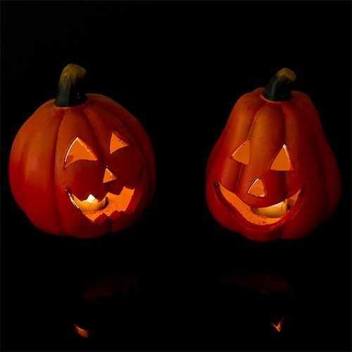 Floristik24 Lanterns pumpkin with LED orange 10cm 4pcs