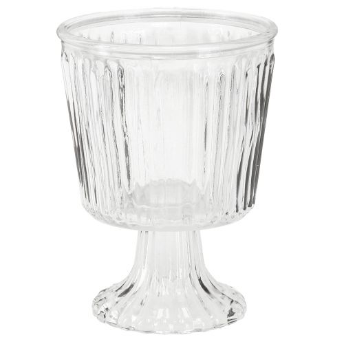 Lantern glass trophy fluted glass decoration Ø11.5cm H15cm