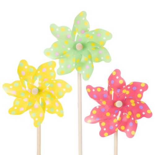 Garden windmill decoration for placement in flower beds, 47cm, 3 pieces
