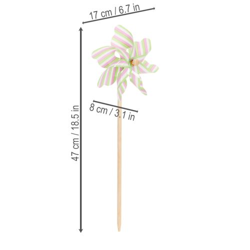 Product Windmill garden stake, attractive decoration for patio, garden and balcony, 47cm, 3 pieces
