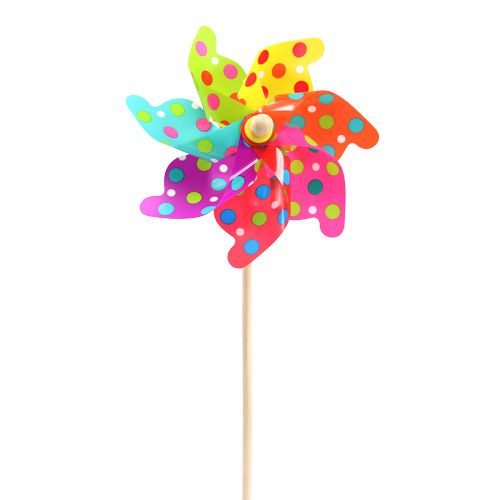 Floristik24 Colorful windmill with dots Ø22cm L55cm