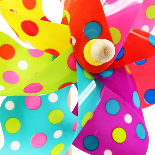 Floristik24 Colorful windmill with dots Ø22cm L55cm