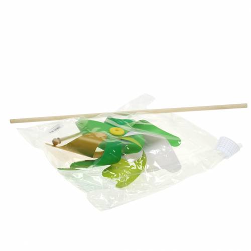 Floristik24 Chic windmill on the stick green gold white Ø30cm