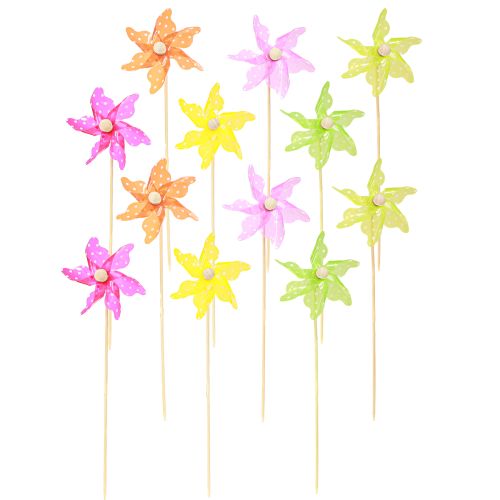 Product Windmill with Dots Windmill on Stick Colorful Ø8.5cm 12 pcs