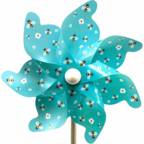 Floristik24 Pinwheel bees turquoise Ø31cm wind chime windmill garden decoration