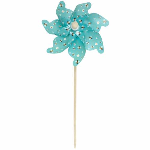 Floristik24 Pinwheel bees turquoise Ø31cm wind chime windmill garden decoration